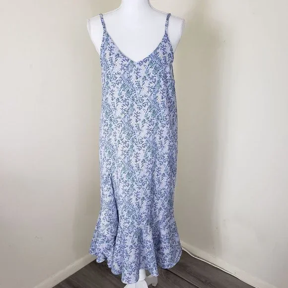 July Morning Floral Ruffle Midi Dress Violet Size Small - Picture 12 of 12